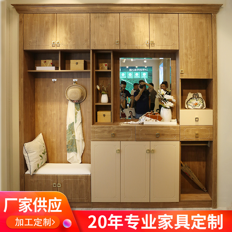 吸塑门鞋柜工厂定制 全屋家具多功能鞋柜供应批发组合储物展示柜