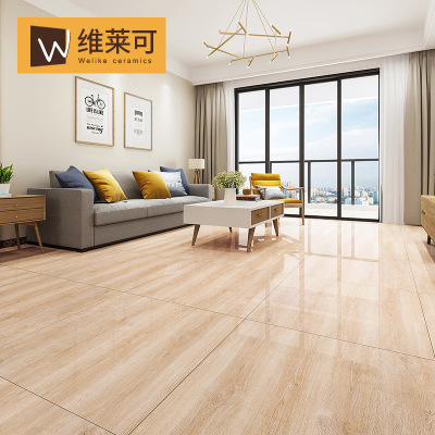 新中式客厅卧室木纹地板砖全抛釉800*800仿木地板瓷砖防滑地砖