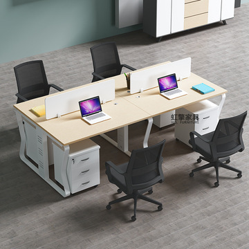 职员办公桌员工电脑桌椅组合简约4/6人位屏风隔断卡位座 办公桌