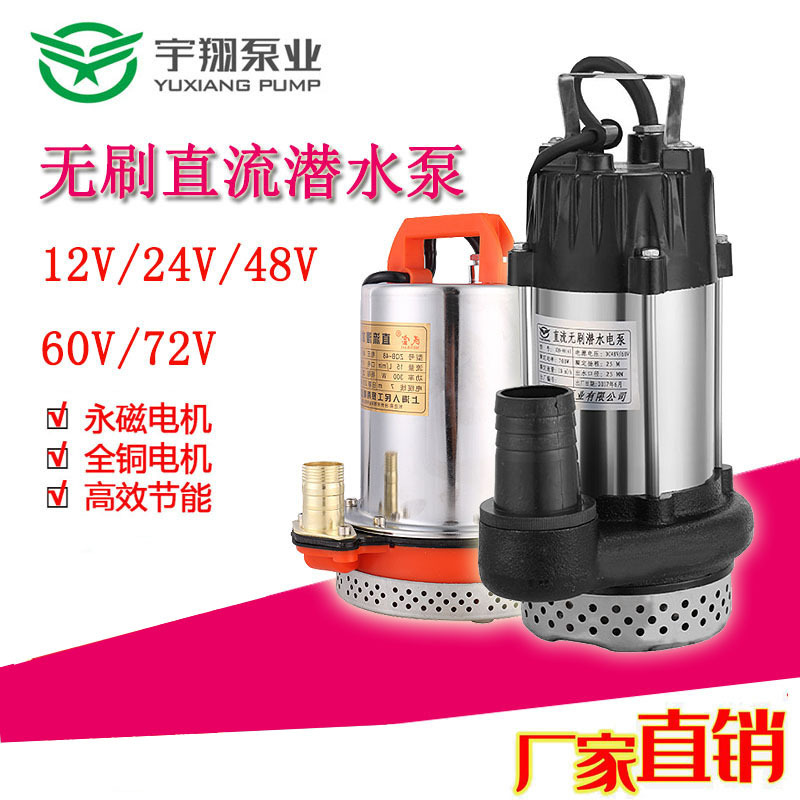 不锈钢直流无刷潜水泵12V24V48V60V家用高扬程潜水泵电瓶车抽水泵图1