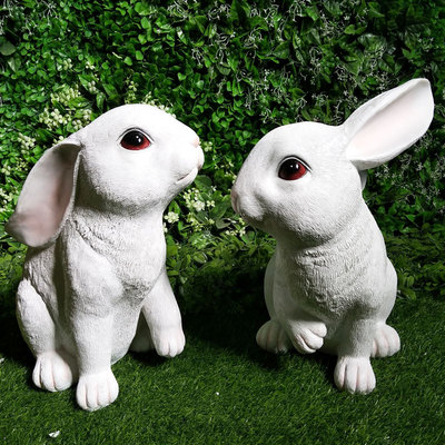 户外园林造景兔子景观雕塑玻璃钢树脂工艺品公园树脂动物摆件仿真