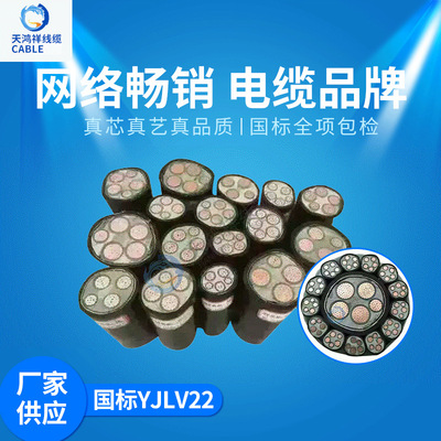 铝芯低压电力电缆 工程电线YJLV22 3*35+2*16 聚氯乙烯材质护套线
