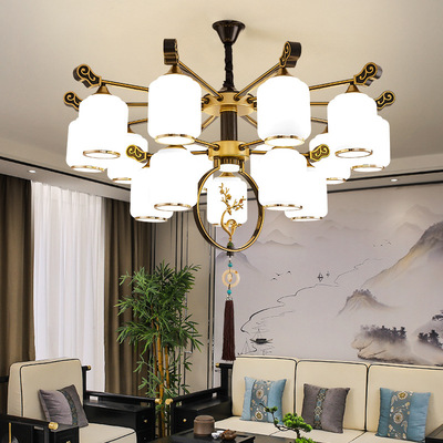 新中式吊灯别墅复式楼中国风客厅卧室大气简约现代新古典餐厅灯具