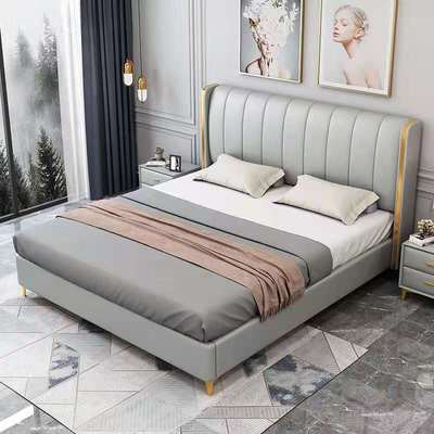 北欧科技布床主卧轻奢2021新款简约现代大小户型双人床免洗软包床