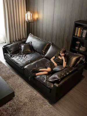 简约现代科技布羽绒布艺沙发加宽小户型客厅家用北欧轻奢组合家具