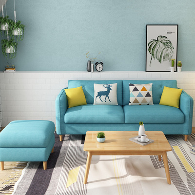 出租屋沙发经济型组合客厅简约现代小户型三人位可拆洗整装家具