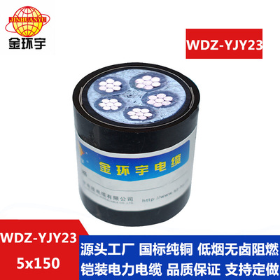 金环宇铠装电缆无卤低烟护套电力电缆WDZ-YJY23-5*150mm2