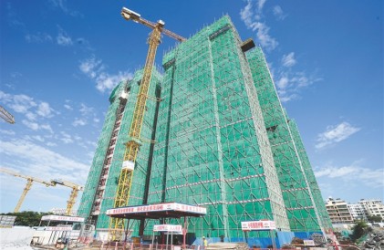 海南省首个竖向构件全装配、全现浇建筑楼栋封顶