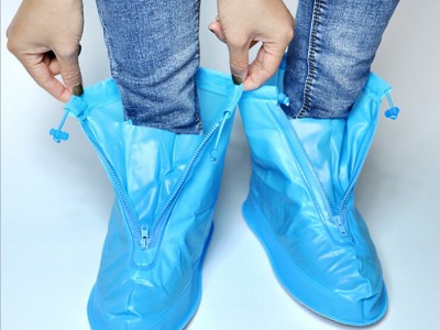 厂家生产鞋套 中筒款 扇形防水层 加厚底防滑防雨水鞋套 防水鞋套
