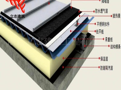 立志65-430 机场航站楼金属屋面 体育馆防水吸音屋面  0.9mm厚金属屋面图1