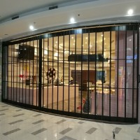 铭轩 铝合金水晶折叠门商场推拉隔断洗车房防水推拉门百式折叠移门定做批发