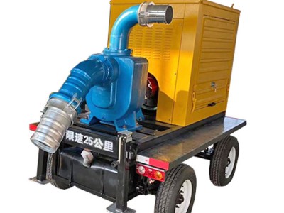 程煤拖车式水泵  防汛水泵 自吸柴油抽水泵图1