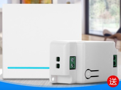 免布线墙壁开关 无线遥控开关220V电灯智能开关一开一控白色 垃圾处理器水泵粉碎机电机无线遥控开关图1