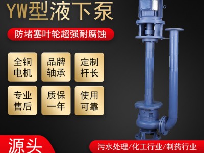 YW液下排污泵 立式液下污水泵 无阻塞YW型液下式污水泵图1