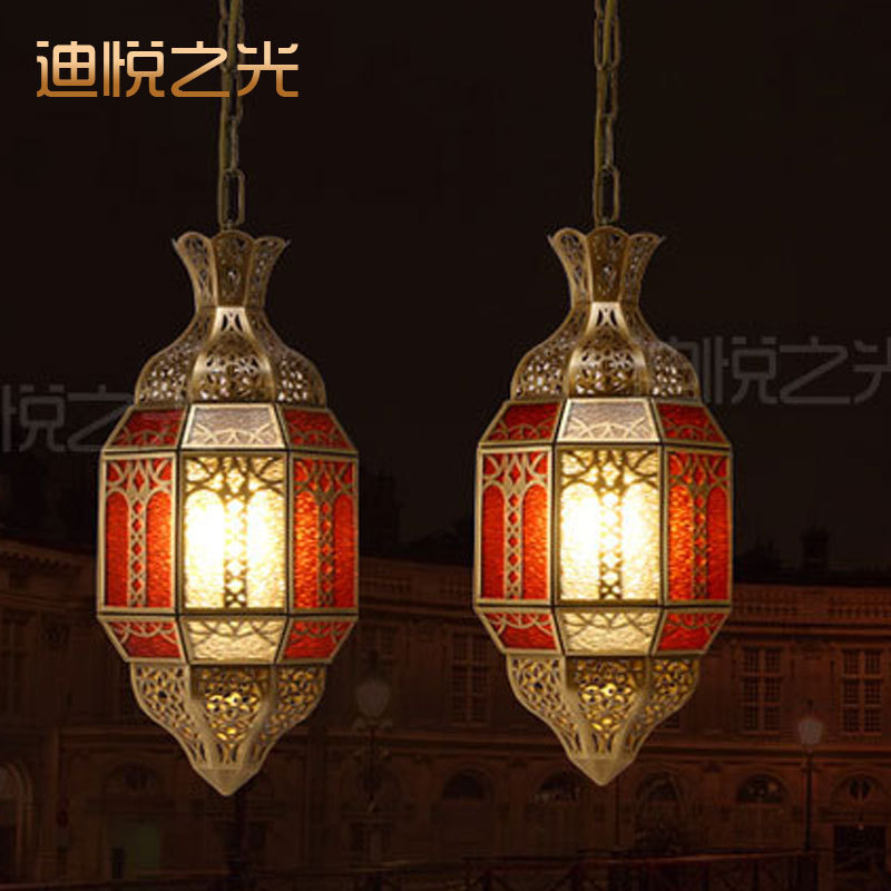 厂家批发 阿拉伯风灯具风格 艺术新疆西餐厅复古吊灯 铜焊锡吊灯
