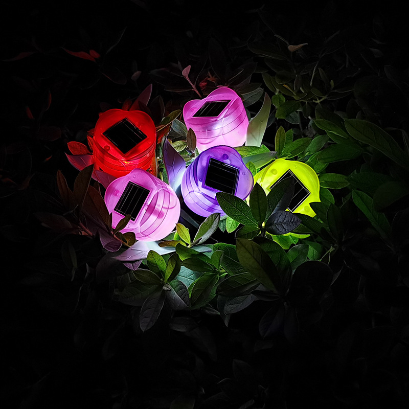 厂家直供太阳能郁金香花灯 LED花园装饰灯 塑料户外插地灯