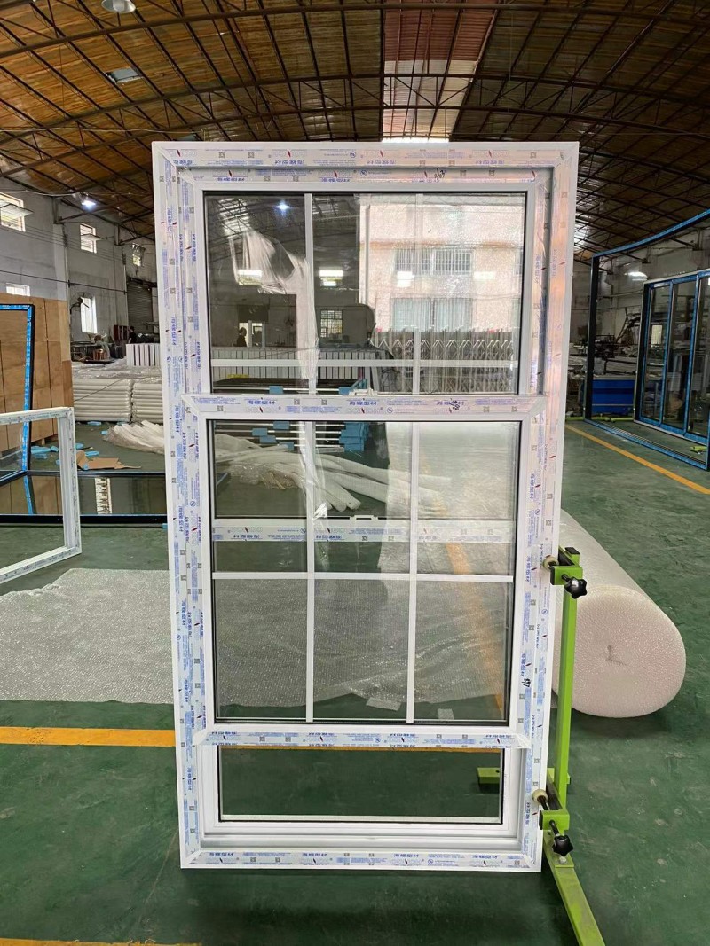 工厂畅销欧美欧式螺旋杆双提拉塑钢PVC窗，多腔体型材隔音隔热好