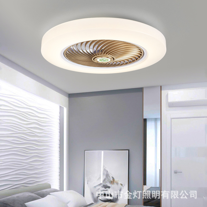 智能吸顶卧室风扇灯餐厅吊扇灯现代客厅超薄隐形电扇灯带风扇吊灯