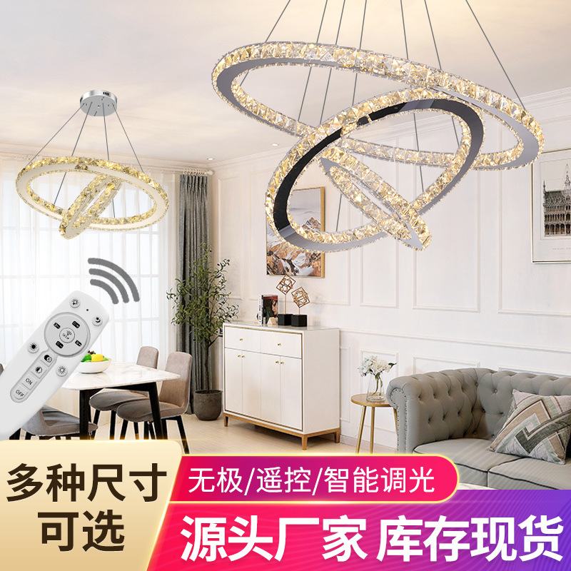 水晶吊灯客厅灯现代圆形吊灯简约餐厅卧室灯饰灯具中山工厂批发