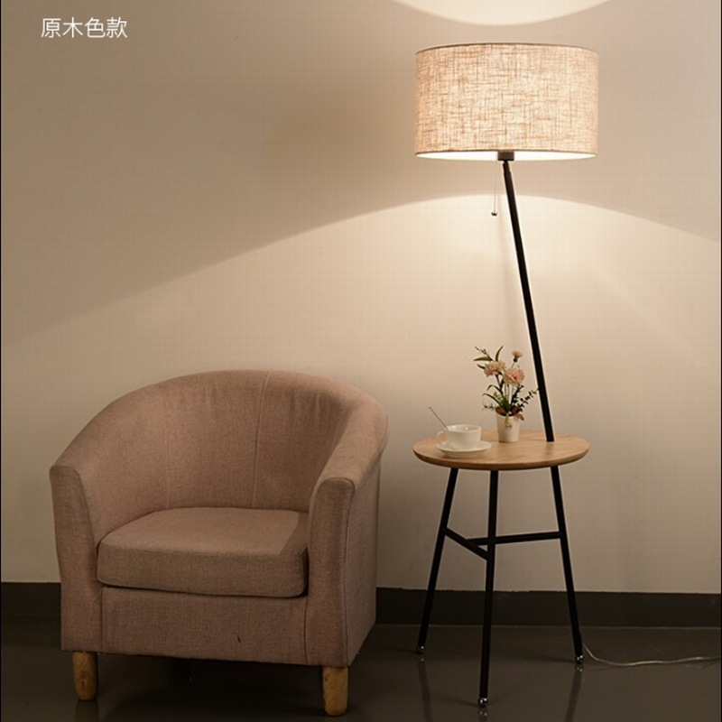 实木质置物客厅落地灯书房立式台灯北欧美式卧室创意简约灯具批发