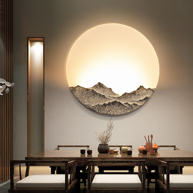 新中式壁灯创意个性卧室床头灯现代简约客厅楼梯过道酒店装饰灯具