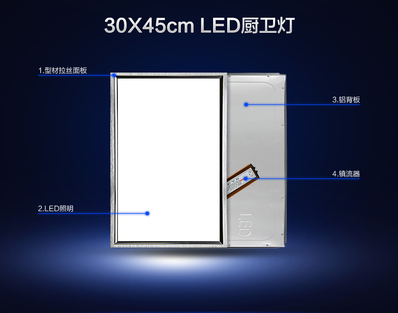 集成吊顶LED平板灯 Led面板灯 300*450 大功率平板灯 厂家直供