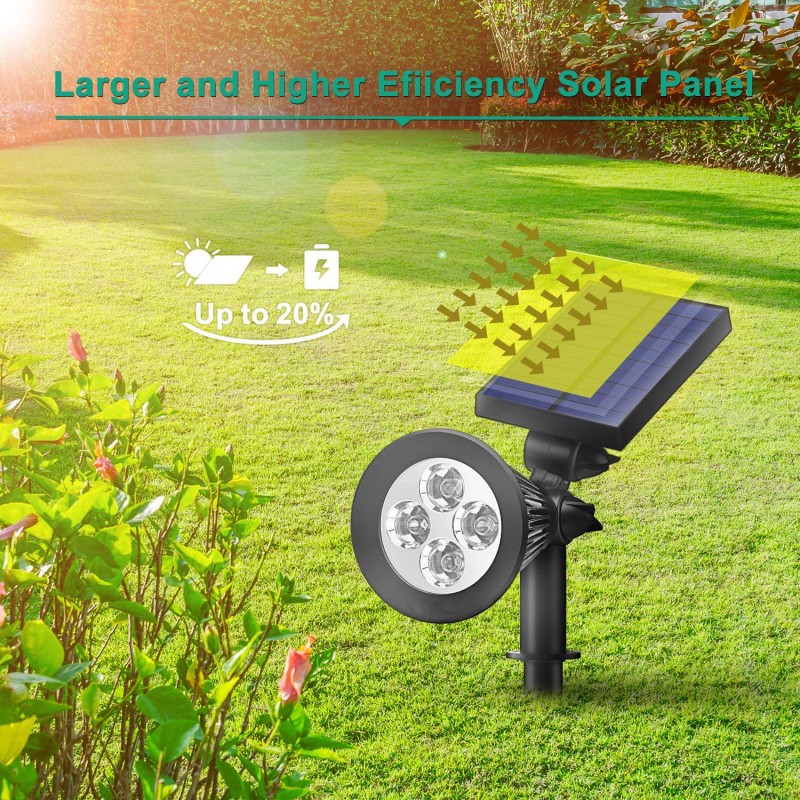 新款RGB太阳能投射灯7LED庭院地插草坪灯4LED七彩花园装饰景观灯