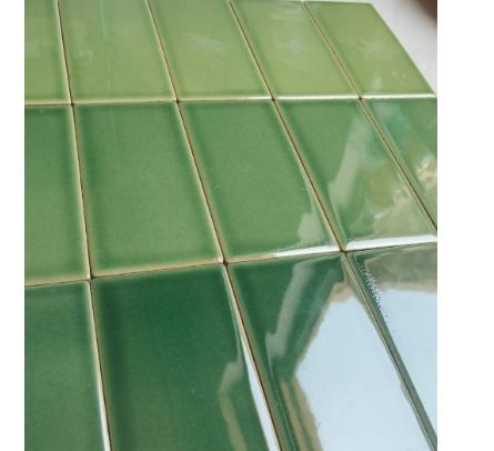 绿色窑变手工砖 厨房卫生间瓷砖 渐变色瓷砖