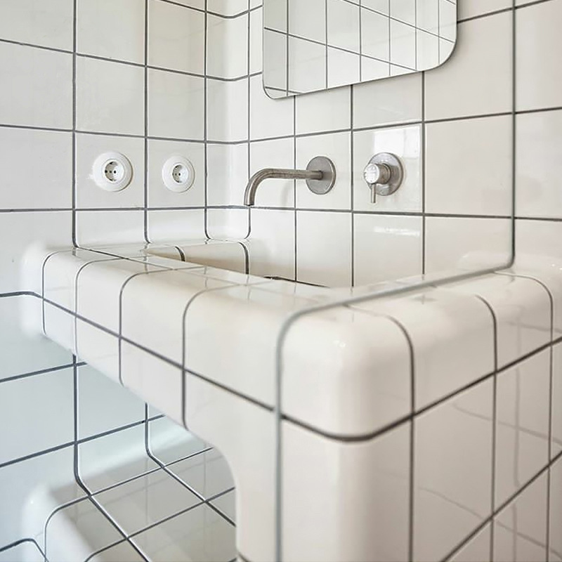 手工瓷砖厨房浴室卫生间吧台护角包边压条北欧美弧小白砖圆弧转角