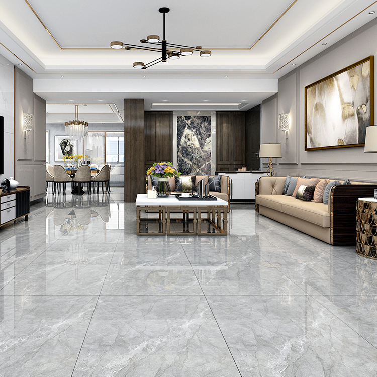 浅灰色瓷砖750x1500地砖客厅连纹通体大理石大板防滑地板砖