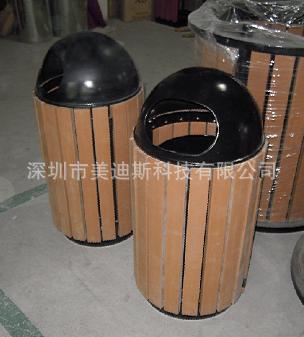 户外塑木垃圾桶景区室外小区单桶分类果皮防腐木垃圾箱来样设计