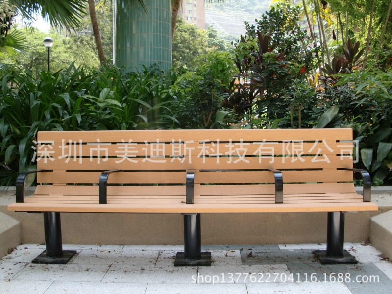 公园户外长椅休闲实木室外塑木长凳广场等候木长条椅可按需求设计图1