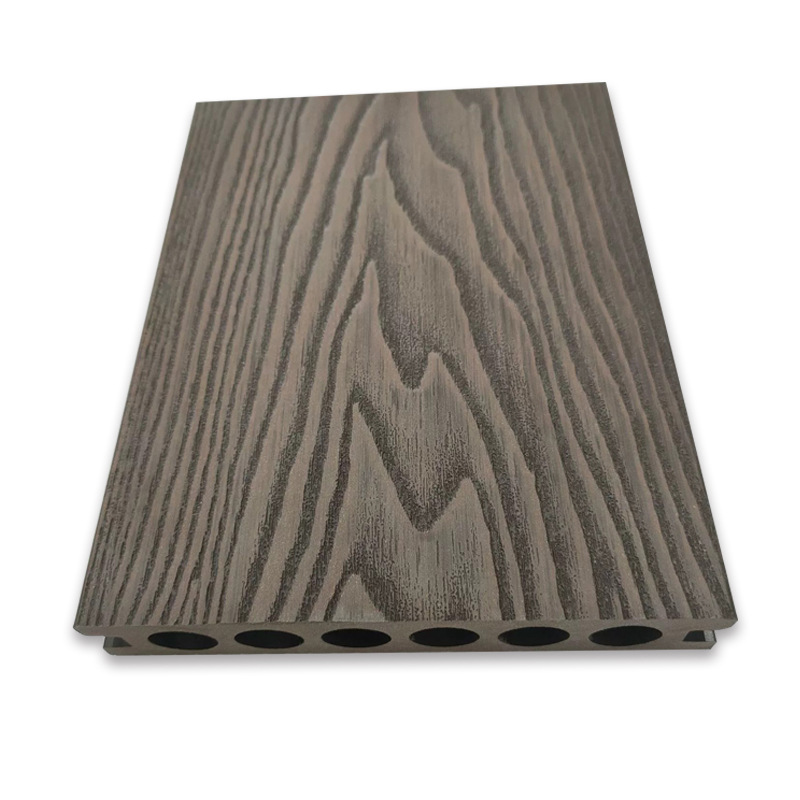 防水户外木塑地板广场3D压纹圆孔走道地板防潮浮雕阳台木地板材料
