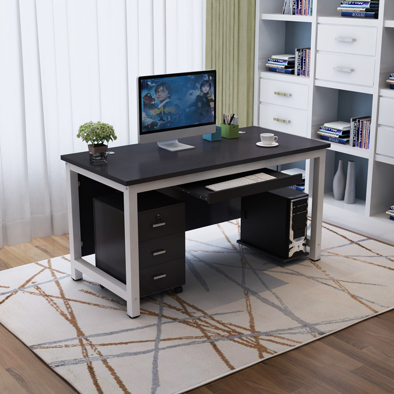 简约现代台式电脑桌椅经济型家用单人写字小书桌组合简易组装桌子