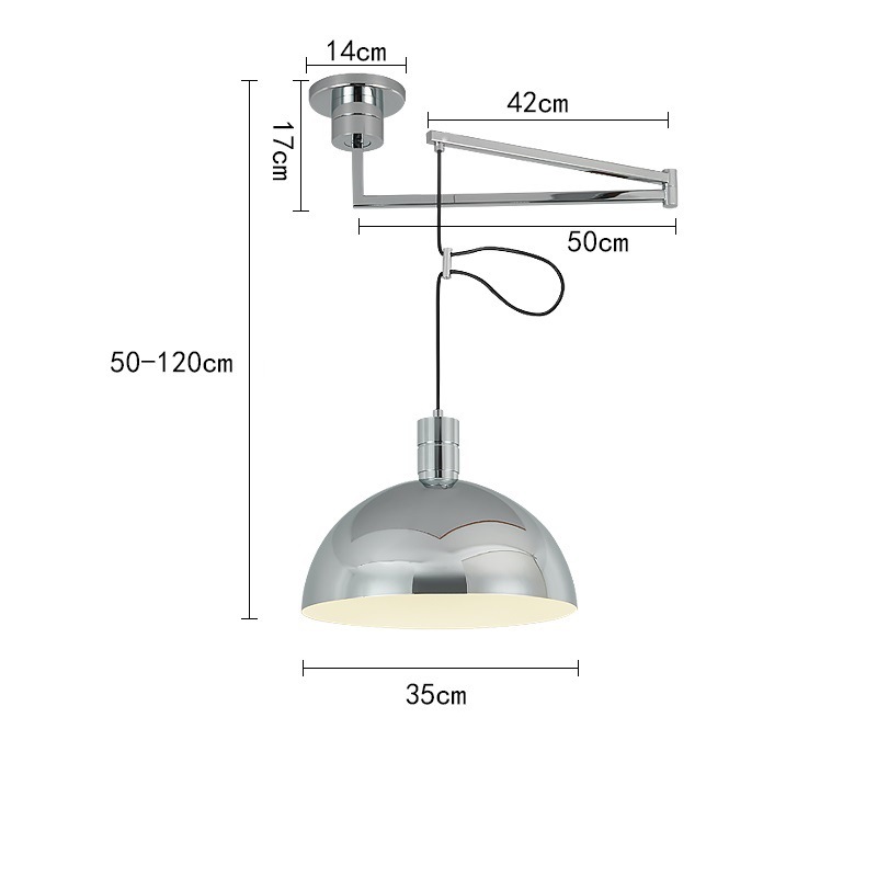 创意摇臂吊灯北欧风现代简约书房吧台灯高档可移位角度可摆动吊灯