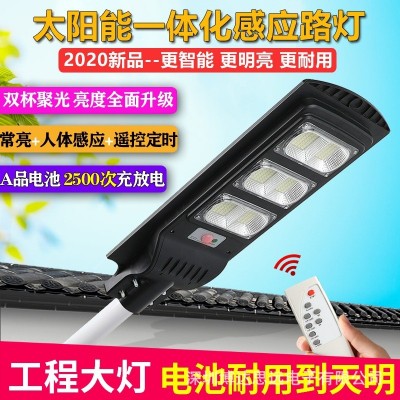 工厂新款太阳能路灯头跨境专供感应农村LED景观庭院灯一体式路灯图4