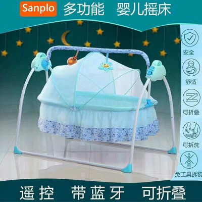 【源头工厂】电动摇篮床折叠摇椅智能哄睡婴儿床跨境外贸母婴用品图2