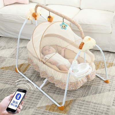 【源头工厂】电动摇篮床折叠摇椅智能哄睡婴儿床跨境外贸母婴用品图1