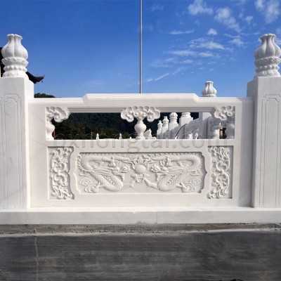 四川汉白玉大理石大板雪花拼花白玉桥栏杆石雕厂家建材批发图4
