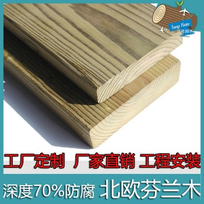 户外深度防腐木碳化赤松芬兰木进口松木葡萄架地板板材阳台庭院木图1