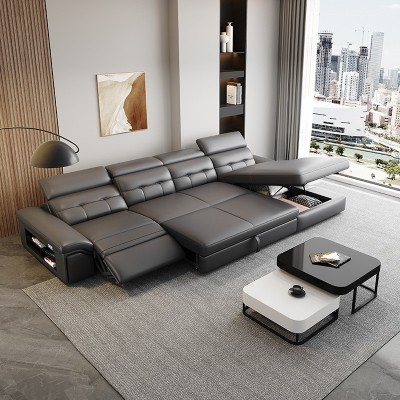 皮艺功能沙发现代简约多功能储物沙发床usb充电多功能沙发Sofa