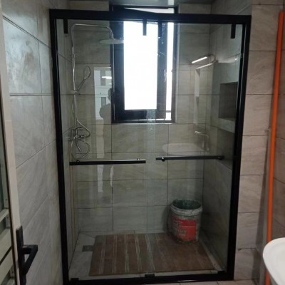成都淋浴房移门一字形卫生间玻璃隔断干湿分离洗澡间浴室玻璃门定图2