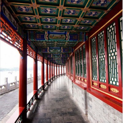 古门窗藏式线条撑弓雀实木长木护栏杆长廊花架装饰雕花门窗制做图2