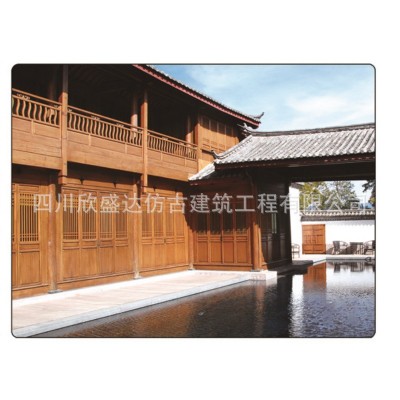 木雕中式实木仿古门窗屏风玄关隔断定四川厂家制作整木镂空花窗图1