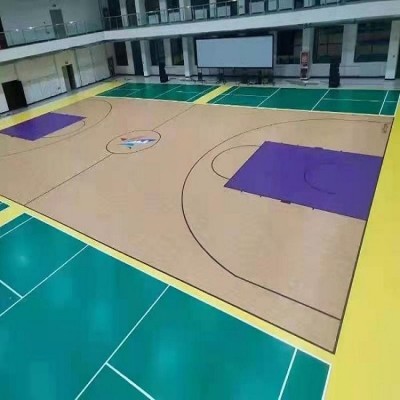 塑胶地板施工厂家 羽毛球篮球场体育馆运动PVC地板图4