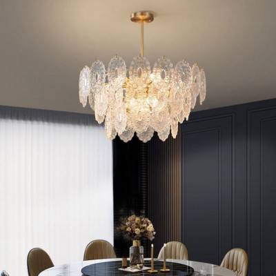 美式复古吊灯法式宫廷风格意大利水晶玻璃现代轻奢卧室餐厅客厅灯