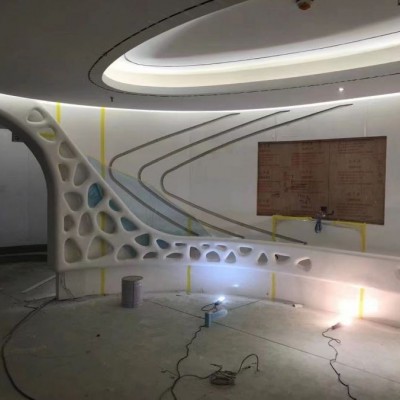 和潮 GRG办公楼异型吊顶天花板 背景墙曲面造型建筑材料图5
