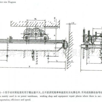 批发供应 SDQ型手动桥式起重机 单梁起重机 手动行车1-10t图5