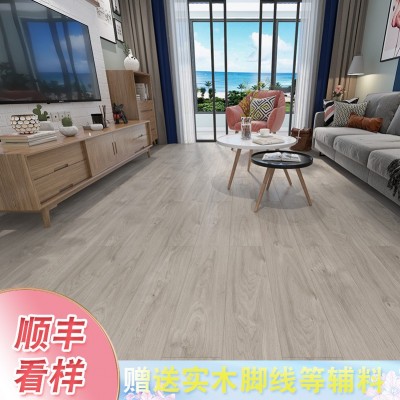 强化复合地板法式茶白奶油色室内家装日式原木12mm耐磨锁扣金刚板图2