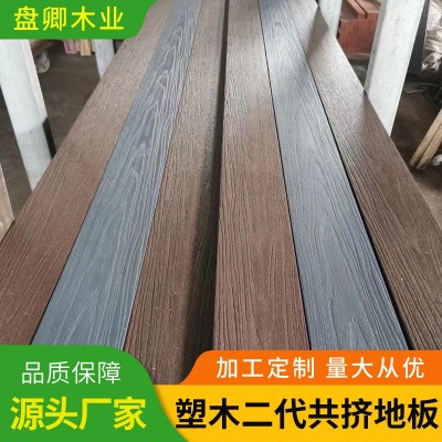 塑木地板二代户外木塑板材防水共挤露台木板条栈道室外塑木地板图2